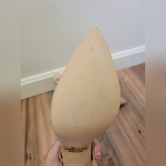 Lulus pink stiletto velvet matetial slingbacks 8.5‎ like new - Picture 5 of 6